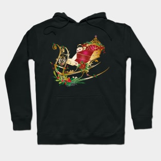 Horse sleigh decorated for Christmas Hoodie